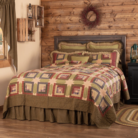 Tea Cabin green bedding