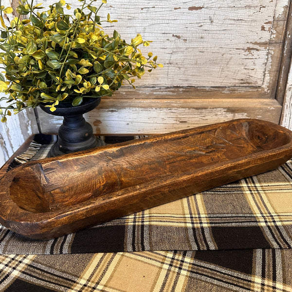 carved wood medium tray