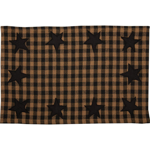 Black Star Button Loop Tea Towel