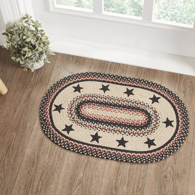 Colonial Star Oval Braided Rug 22x72 Runner - with Pad