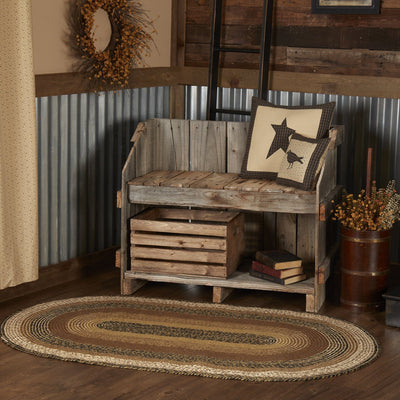 Sawyer Mill Black 24 x 36 inch Oval Braided Rug - The Weed Patch