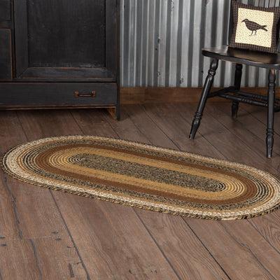 Kettle Grove Oval Braided Rug w/ Pad - Retro Barn Country Linens