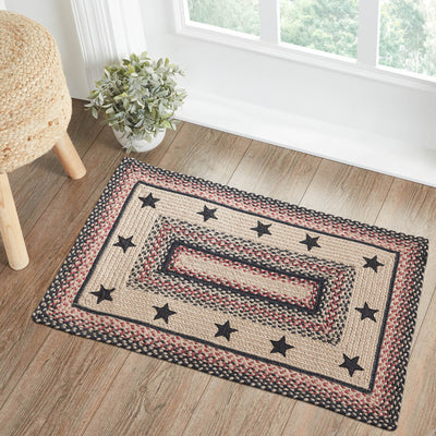 Colonial Star Oval Braided Rug 22x72 Runner - with Pad
