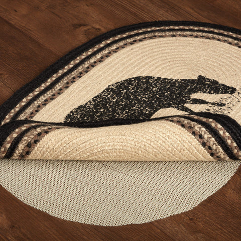 Black Bear Oval Braided Rug