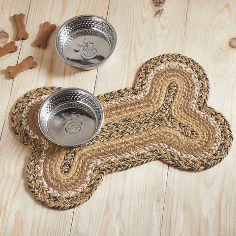 All Natural Dog Bone Placemat Dog Water Food Dish Mat Dog Mat Jute Bone Rug  Pet Placemat Dog Food, Dog Water Rug Dog Bowl Mat 