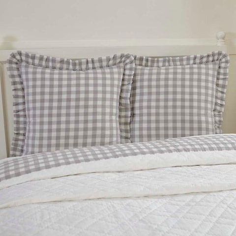 Annie Buffalo Blue Check Ruffled Fabric Pillow 18x18