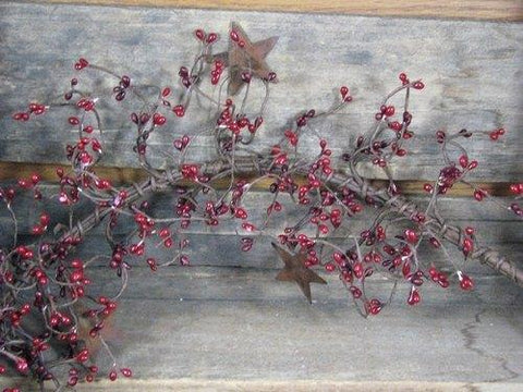 Christmas Red Berry Garland, Artificial Burgundy Red Pip Berry Artificial Berry  Garland for Indoor Outdoor Decoration 