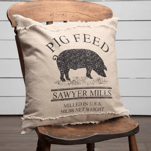 Sawyer Mill Charcoal Plow Pillow 14x22 - Clearance - All Sales final