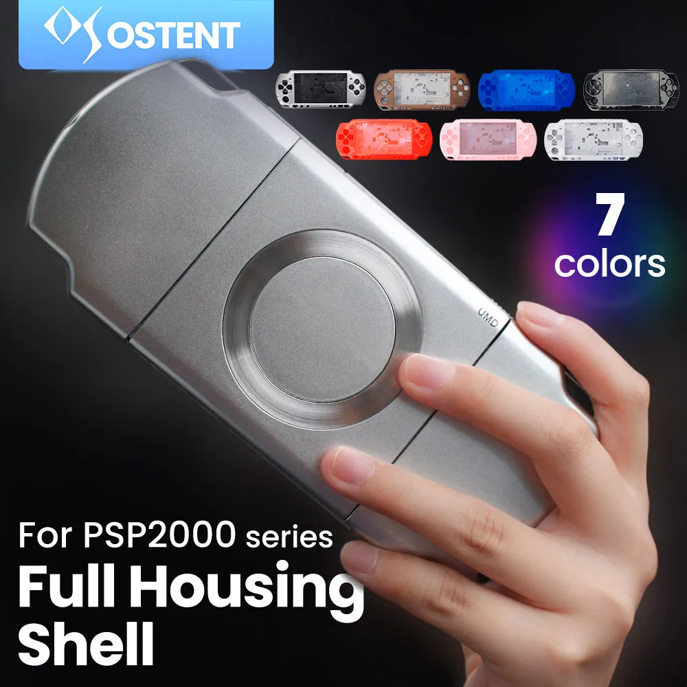 OSTENT Full Housing Shell Faceplate Case Cover Parts Replacement with buttons kits for Sony PSP 2000 Game Console Full Set