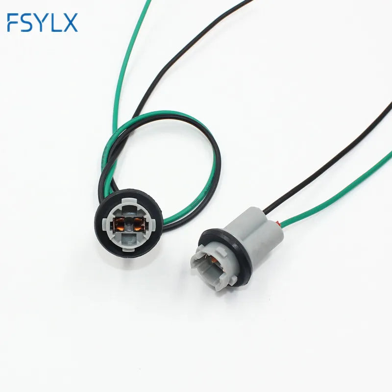FSYLX 2pcs T10 socket holder W5W 168 194 t15 Car Auto Truck Light Instrument LED Bulb Connector adapter holder 30cm wire cable