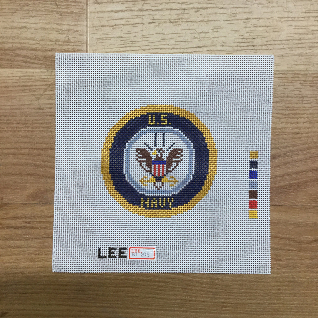 Navy Round Needlepoint Canvas | KC Needlepoint