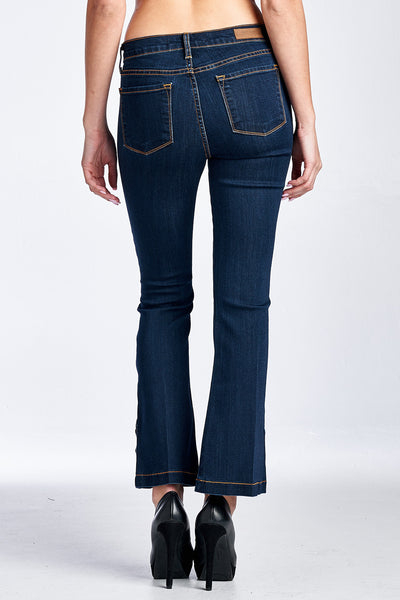 Angry Rabbit Bottom Detail Cropped Flare Jeans – Jubilee Couture