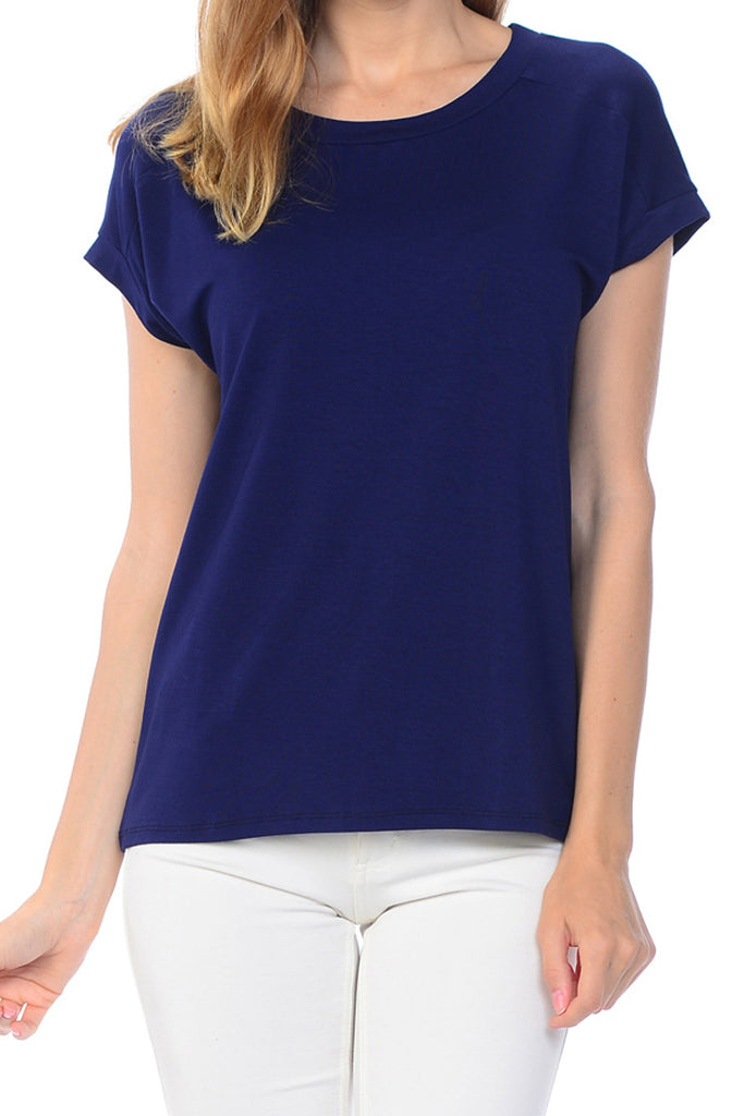 Scoop Neck Set-in Short Sleeves Overblouse Style Shirt Top – Jubilee ...