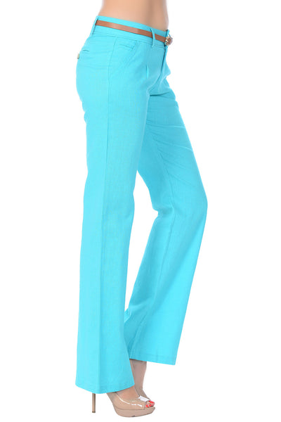 Linen Blend Belted Pants – Jubilee Couture
