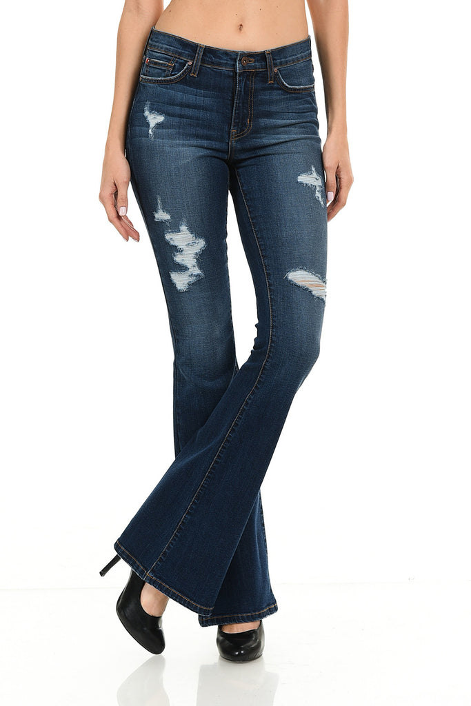 Angry Rabbit Basic Destroyed Flare Jeans – Jubilee Couture