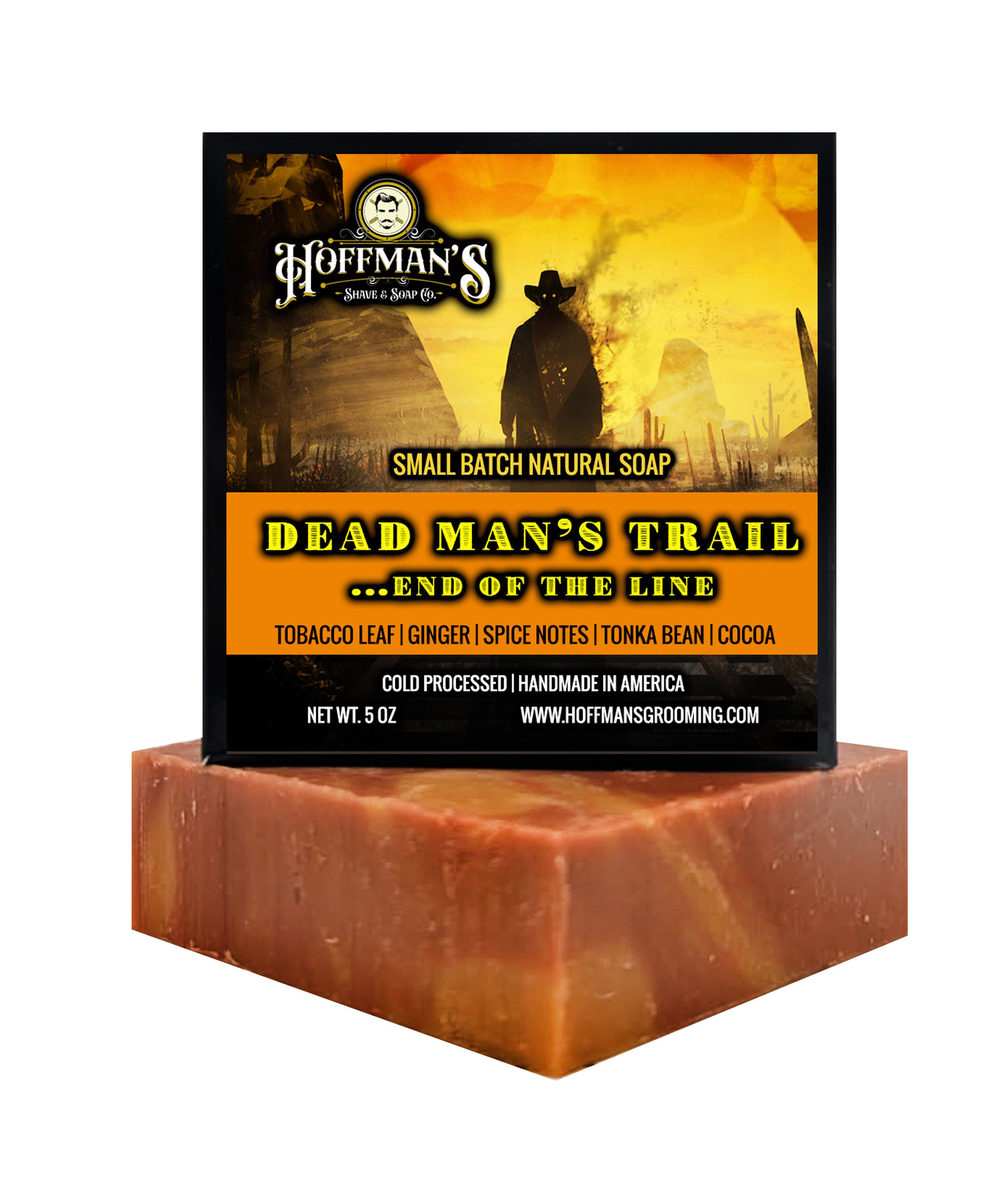 "Deadman's Trail" (Tobacco Leaf , Tonka Bean, Cocoa) Bar Soap 5oz