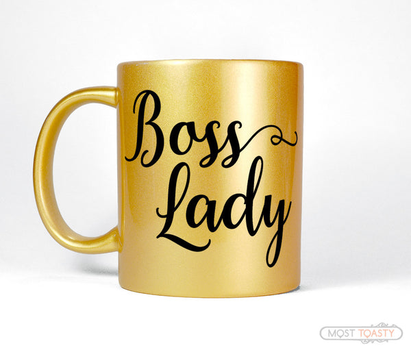 Boss Lady Black and Gold Gold Coffee Mug, Women's Gift – Most Toasty