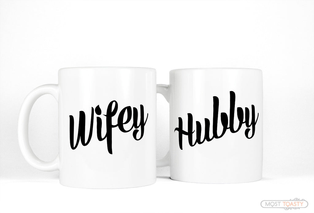 hubby wifey coffee mugs