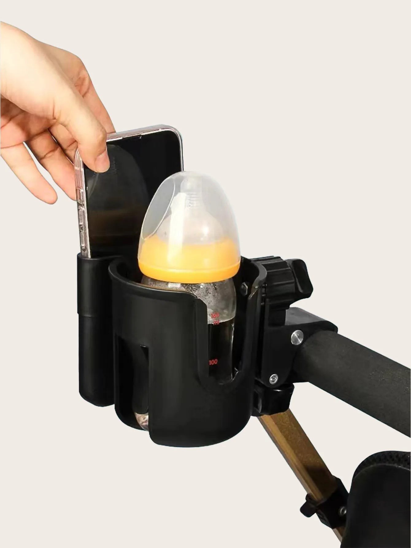 Stroller Cup Holder with Phone Holder, Bottle Holder for Wheelchair