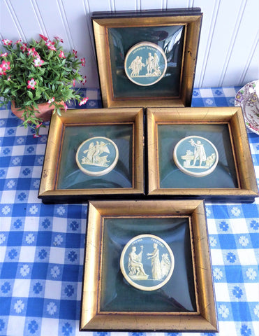 Gold Medallion Wall Art In Box Frame Set of 4