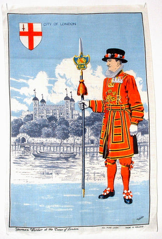 beefeater tower 1970s towel tea linen irish london