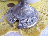 Cream and Sugar Yellow Daisy Porcelain Silverplate Lid 1970s Daisy Finial