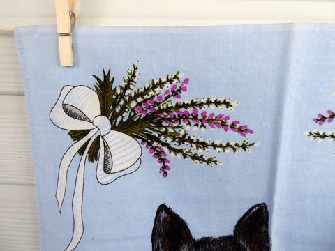 Scotty Dogs Tea Towel Scotties Scotland Dish Towel Thistles Heather 19 ...