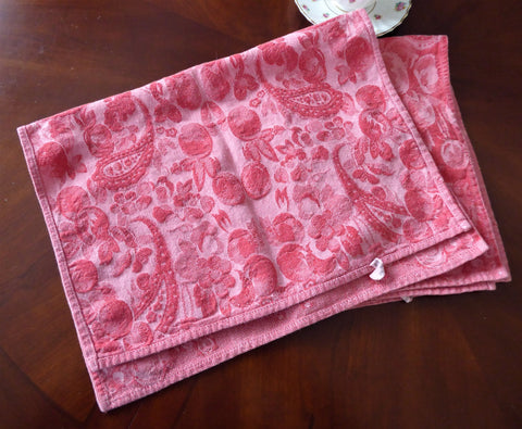 Pair red Fruit Jacquard Weave Dish Towels 1980s Tea Towels Paisleys Co ...