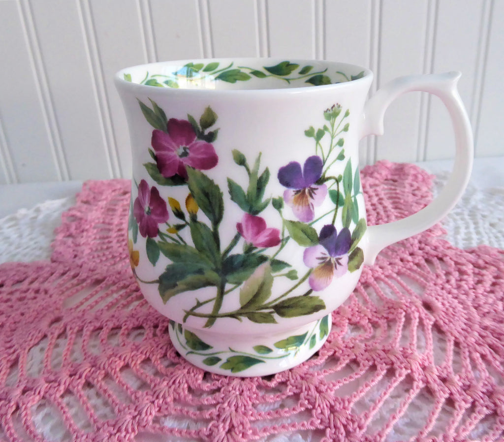 Garden Violets Mug The Garden RHS Queens Purple Pink Flowers English B ...