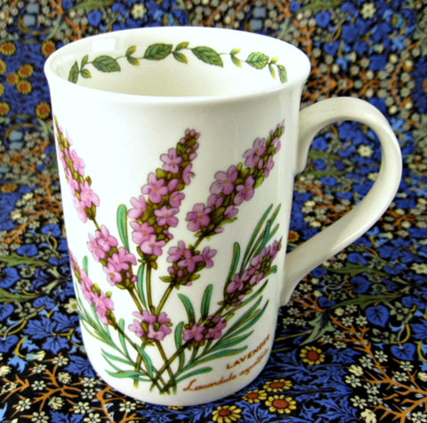 Mug Lavender Lavandula Botanical English Bone China Crown Trent 1990s ...