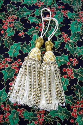 victorian beaded christmas tree ornament