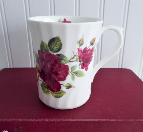 Mug Burgundy Roses England Bone China Allyn Nelson Royal Patrician 200 ...