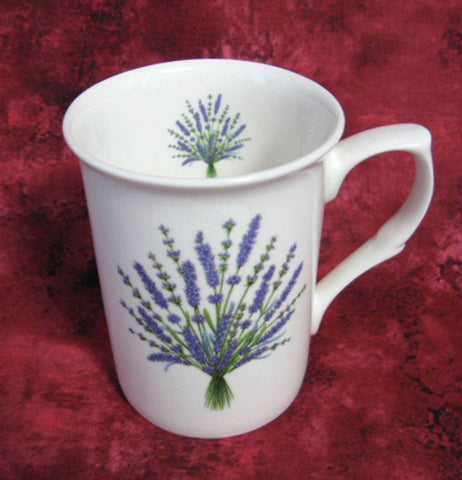 Lavender Bouquet Mug Adderley English Bone China Purple White