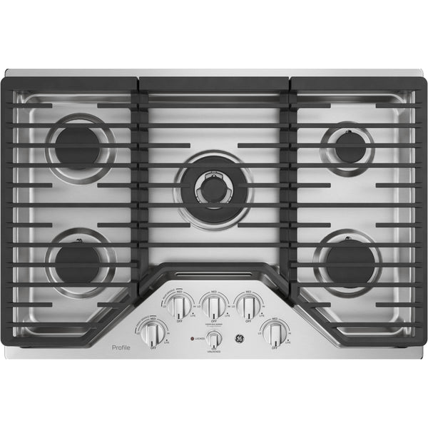 GE Profile 36 Built-In Gas Cooktop with Optional Extra-Large Cast Iron  Griddle BLACK PGP7036DLBB