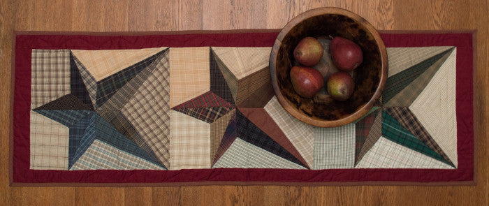 Scrappy Star Quilted Table Runner by Retro Barn