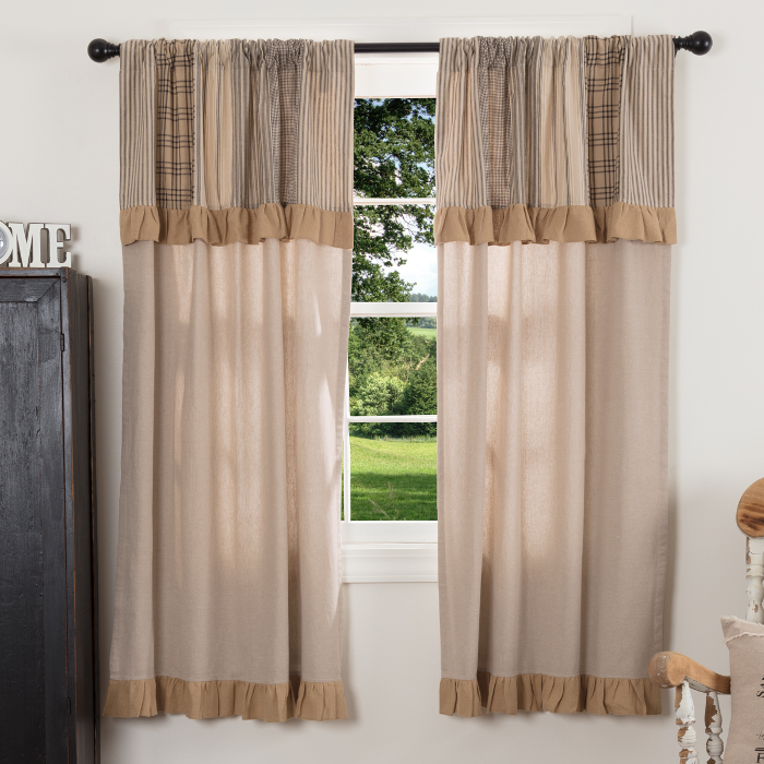 Sawyer Mill Chambray Panel Set With Attached Valance
