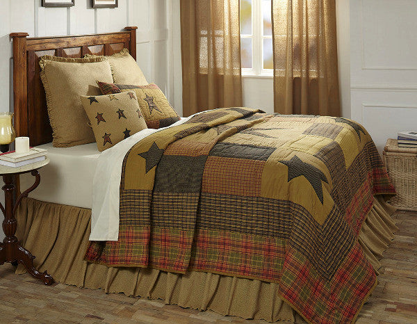 Stratton Quilt with Burlap Natural Euro Shams
