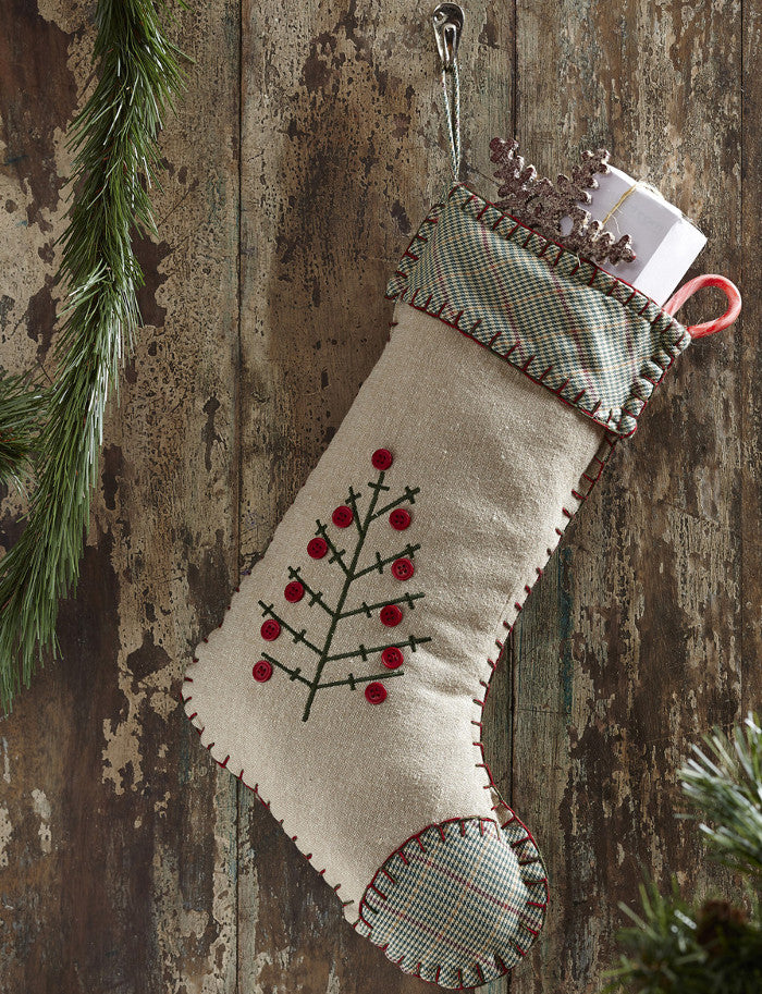 Tidings Embroidered Stocking