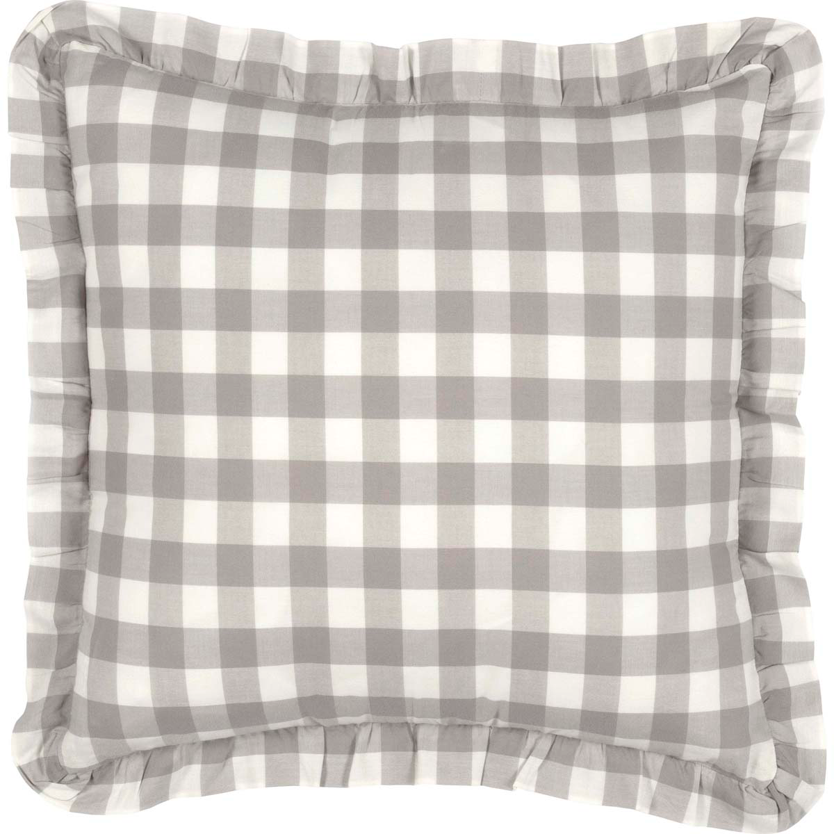 grey and white buffalo check pillow