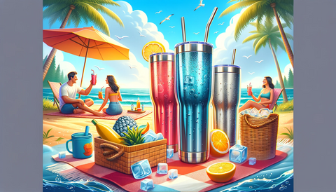The fourth image is for the section 'Best Tumblers for Cold Drinks' in the blog article. This image should focus on tumblers ideal for cold beverages,