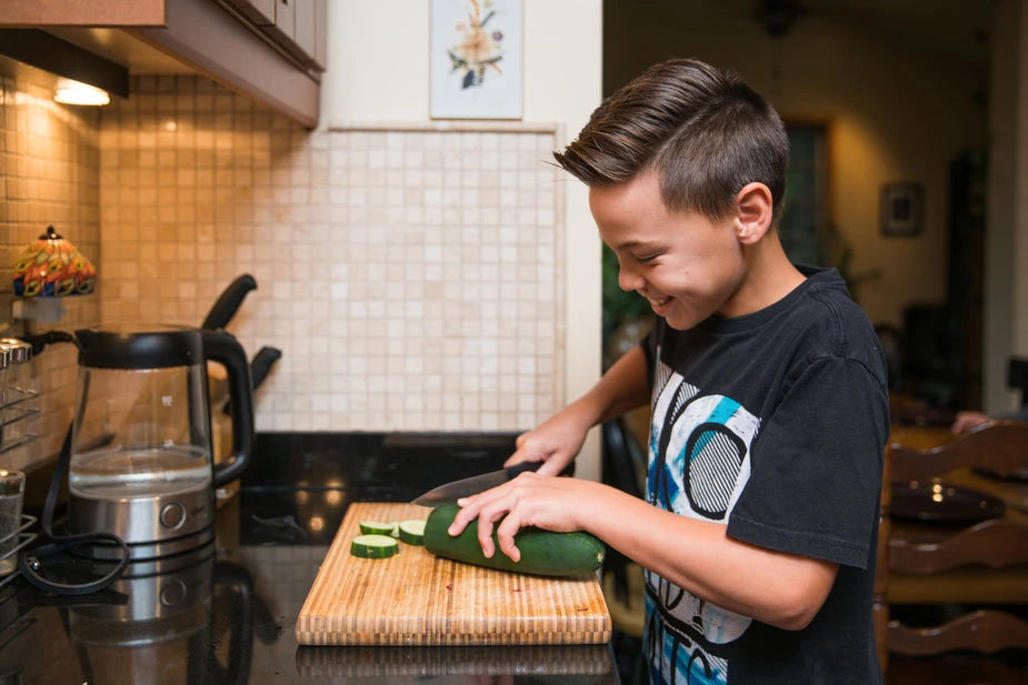 Learning to bake or cook from young helps children build confidence in the kitchen