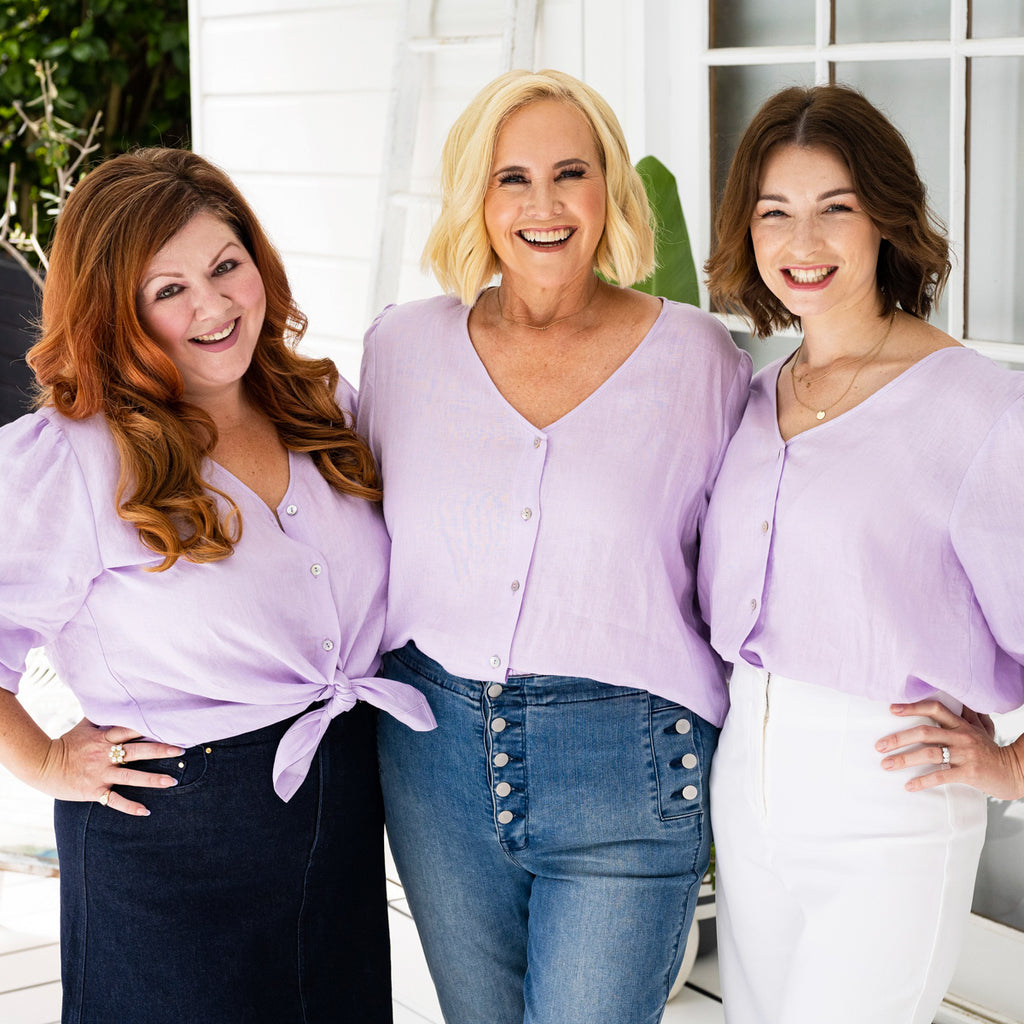 Styling You The Label's Nikki Parkinson with Freelancing Gem's Fleur Madden and Kirsty Jackson - International Women's Day collaboration supporting Baby Gives Back