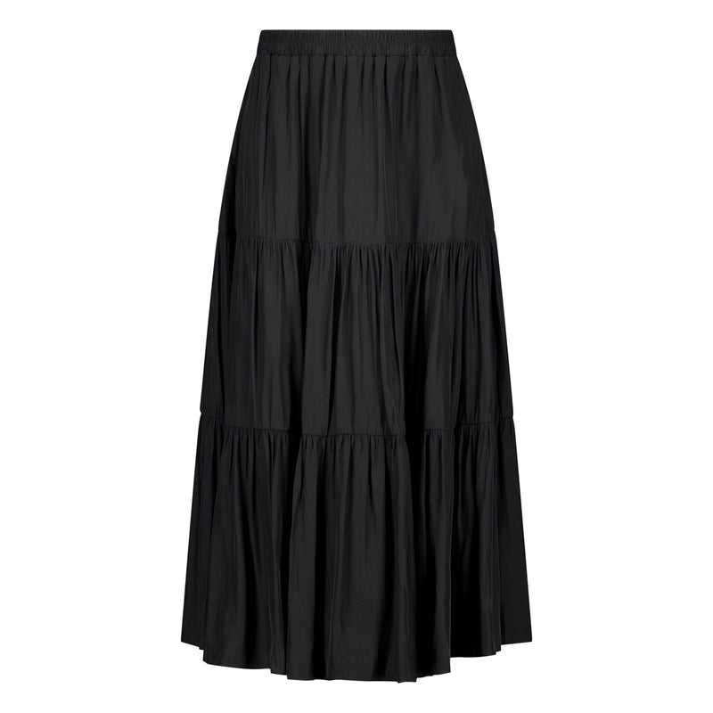 Sophie technical tiered maxi skirt - black – Styling You The Label