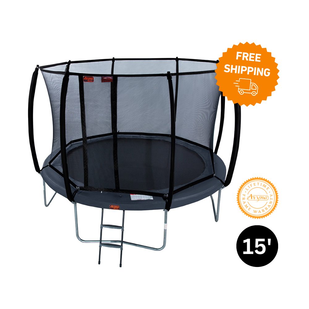 15' Trampoline Round Pro-Line Avyna Above Ground With Enclosure - Trampolines.com product image