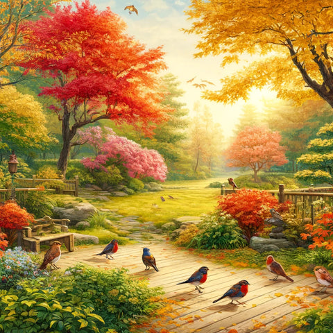 Heimische Vögel im Garten (Herbst)