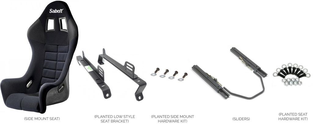 Side Mount Seat With Sliders Onto 240SX Or 300ZX Low Style Seat Brackets