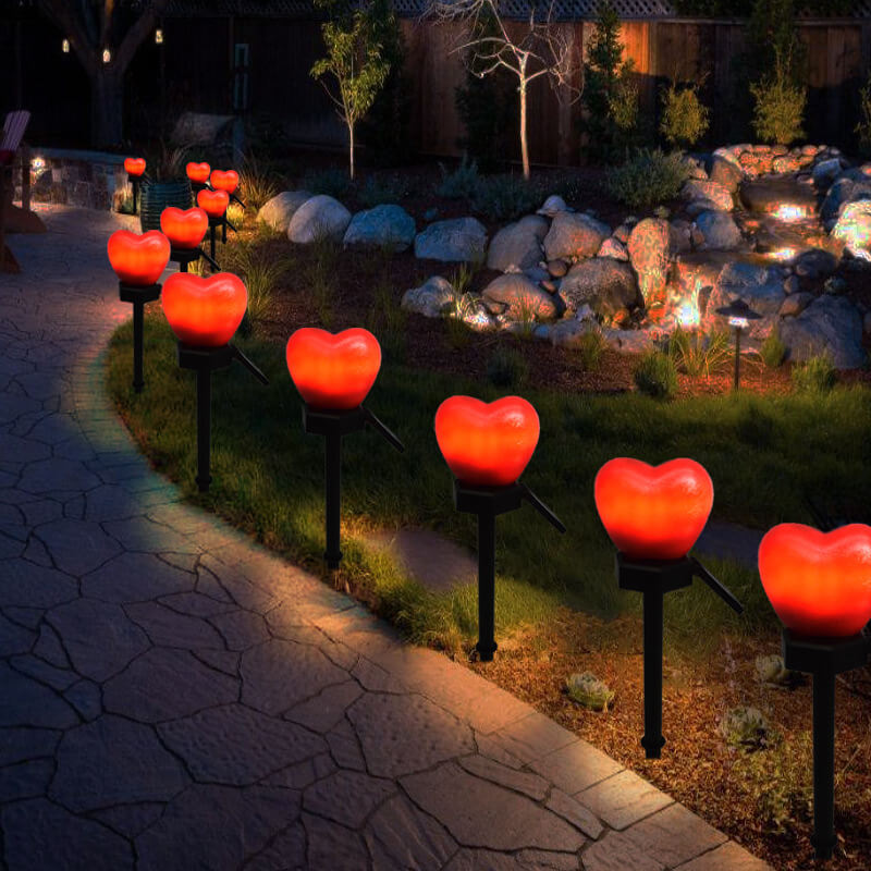 Product Image for Avelena | Moderne Herz Dekorative Sonne Außenbereich LED Gartenboden Integrierte Landschaftsbeleuchtung, 1 / Rot / 1.2V