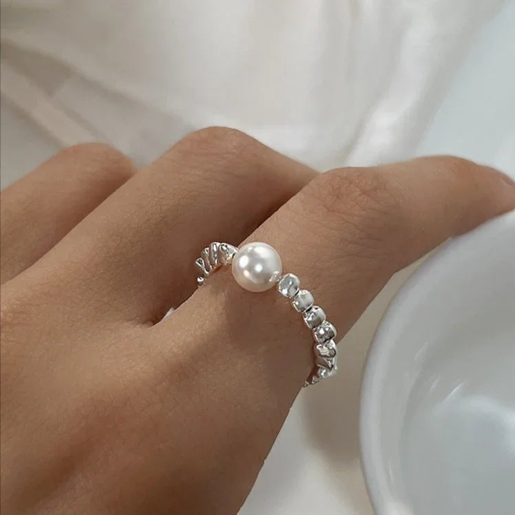 Product Image for Avelena | Galaxy Perlenring A Himmlischer Hauch Von Eleganz, Weiß / 5