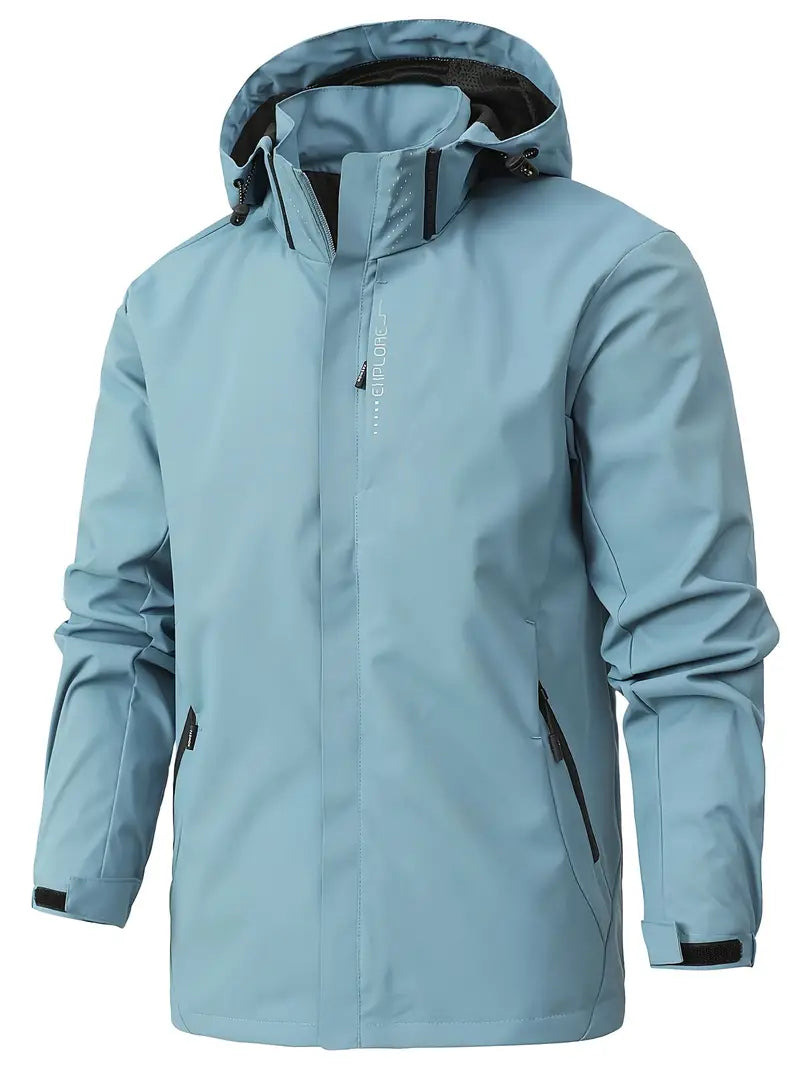 Product Image for Avelena | Herren Leichte Wasserdichte Regenjacke mit Kapuze, Himmelblau / M