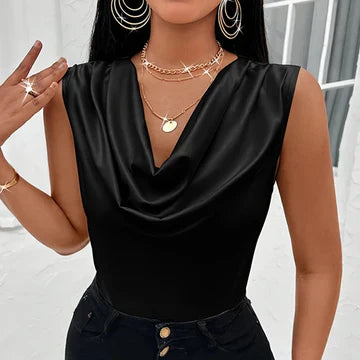 Product Image for Avelena | Elegante Satin Tank Tops, Schwarz / M